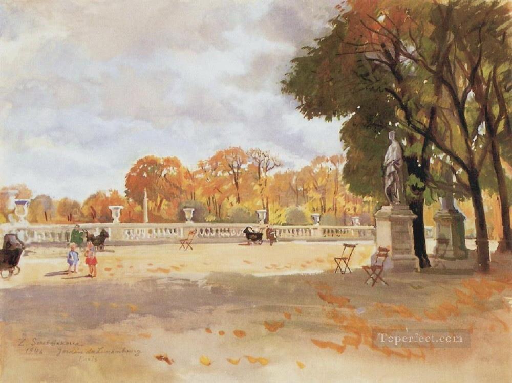 リュクサンブール公園 1946 ロシア油絵